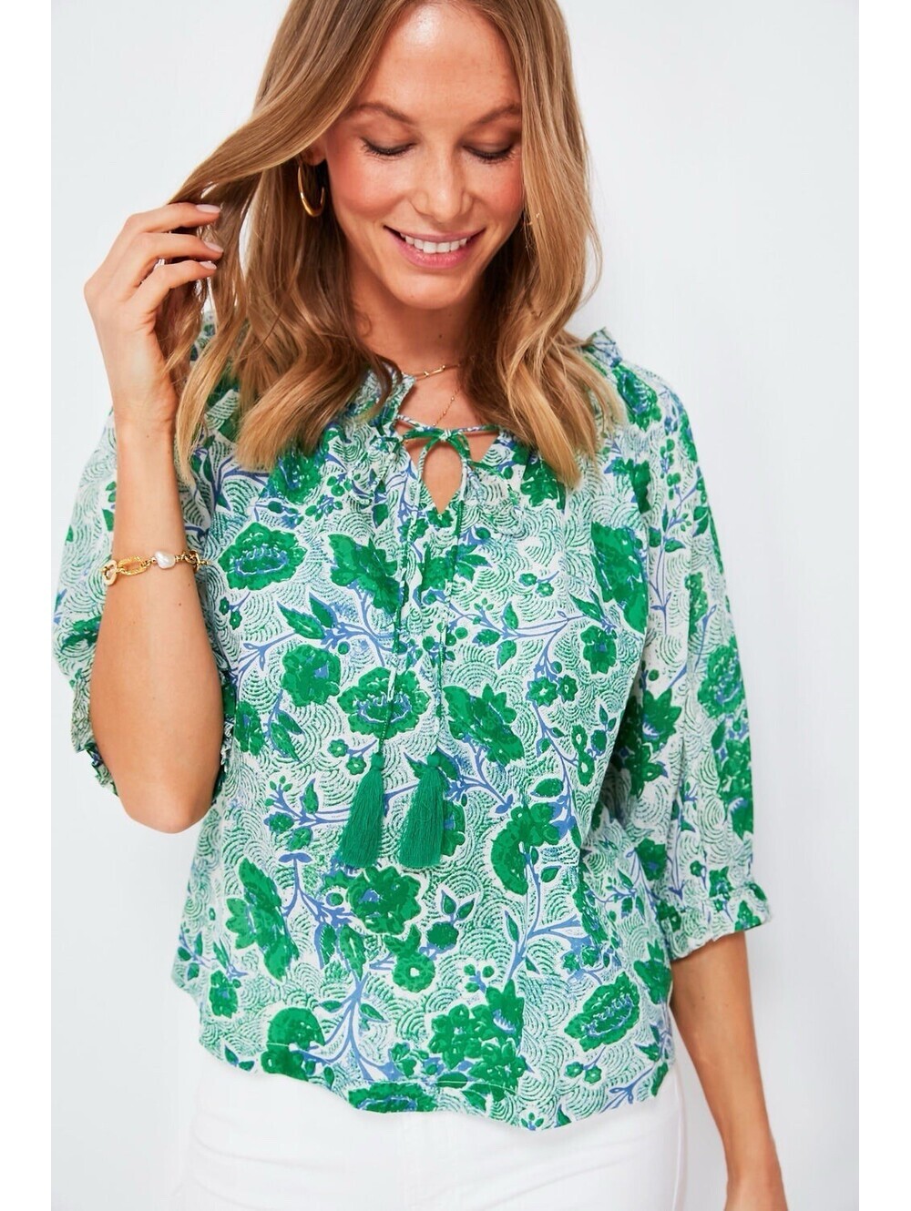 Tuckernuck Ro’s Garden Green Juana Havana Shirt